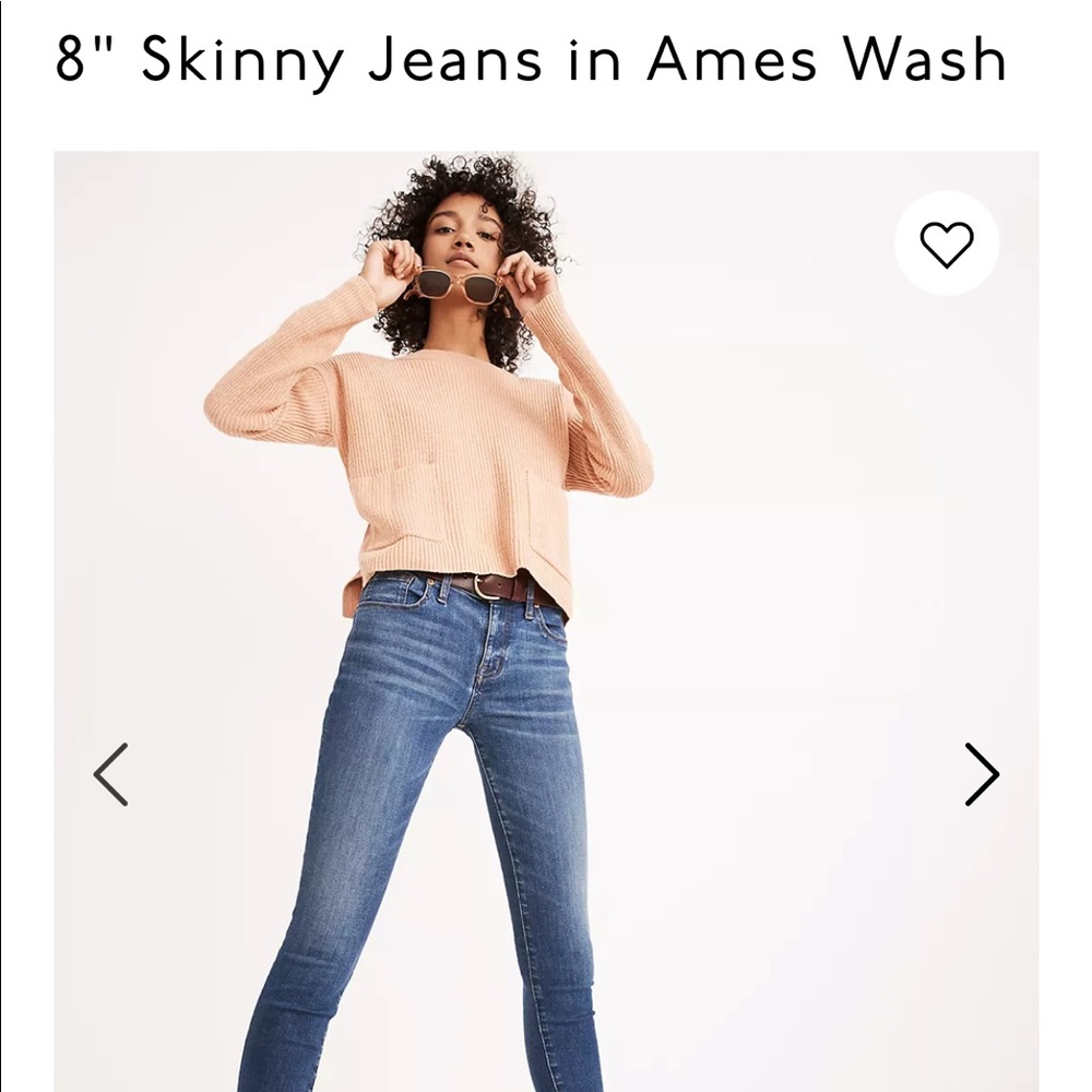 MADEWELL 8 inch SKINNY JEANS IN AMES WASH